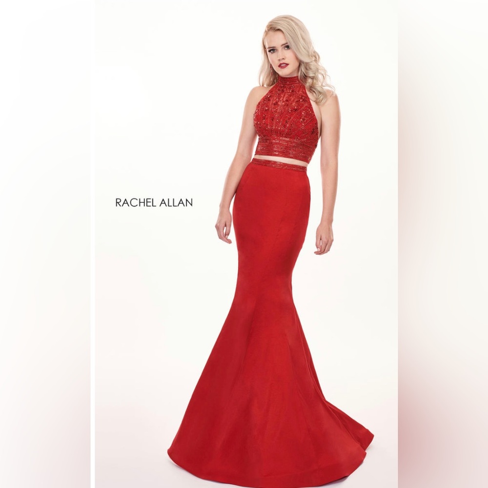 NWT Rachel Allan 6511 -  Sz 4 - Red  - 2 Piece